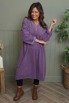 Terrie Needlecord Dress Purple