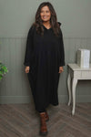 Saskia Hooded Dress Black