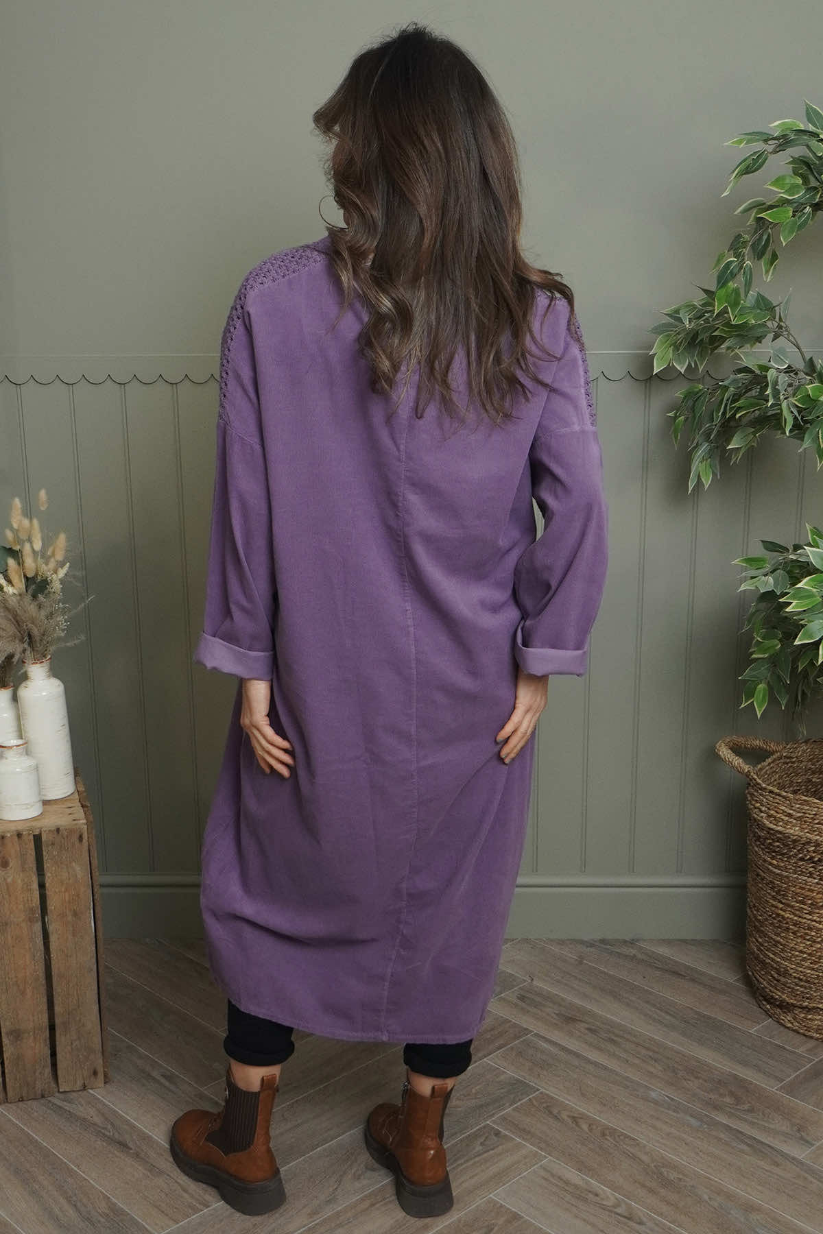 Terrie Needlecord Dress Purple