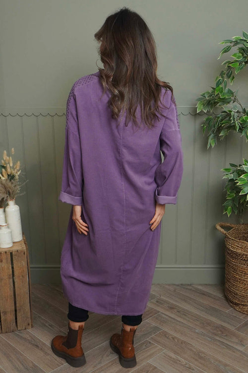 Terrie Needlecord Dress Purple - Image 4