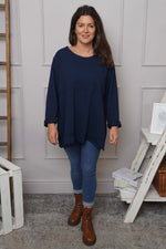 Elnora Pocket Cotton Top Navy Navy - Elnora Pocket Cotton Top Navy