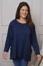 Angelina Pocket Cotton Top Navy