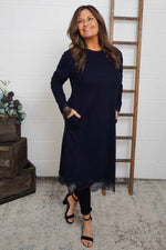 Merinda Lace Detail Dress Navy Navy - Merinda Lace Detail Dress Navy