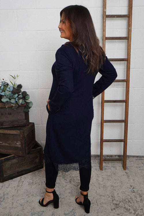 Merinda Lace Detail Dress Navy - Image 4