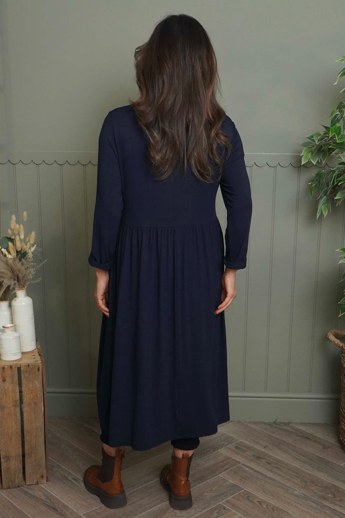 Kylie Long Sleeve Dress Navy