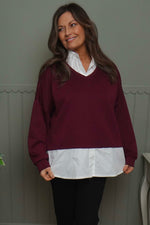 Leilani Collared Top Wine Wine - Leilani Collared Top Wine