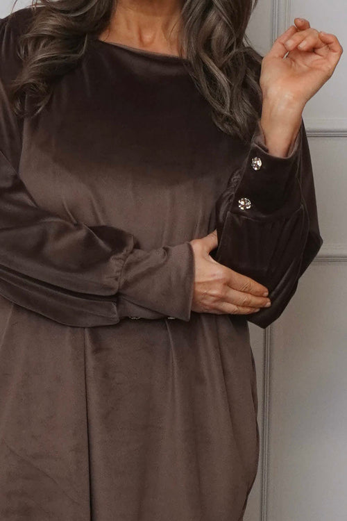 Zannah Button Back Tunic Cocoa - Image 3