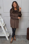 Zannah Button Back Tunic Cocoa