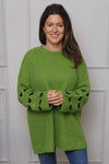 Irma Heart Sleeve Knitted Jumper Green