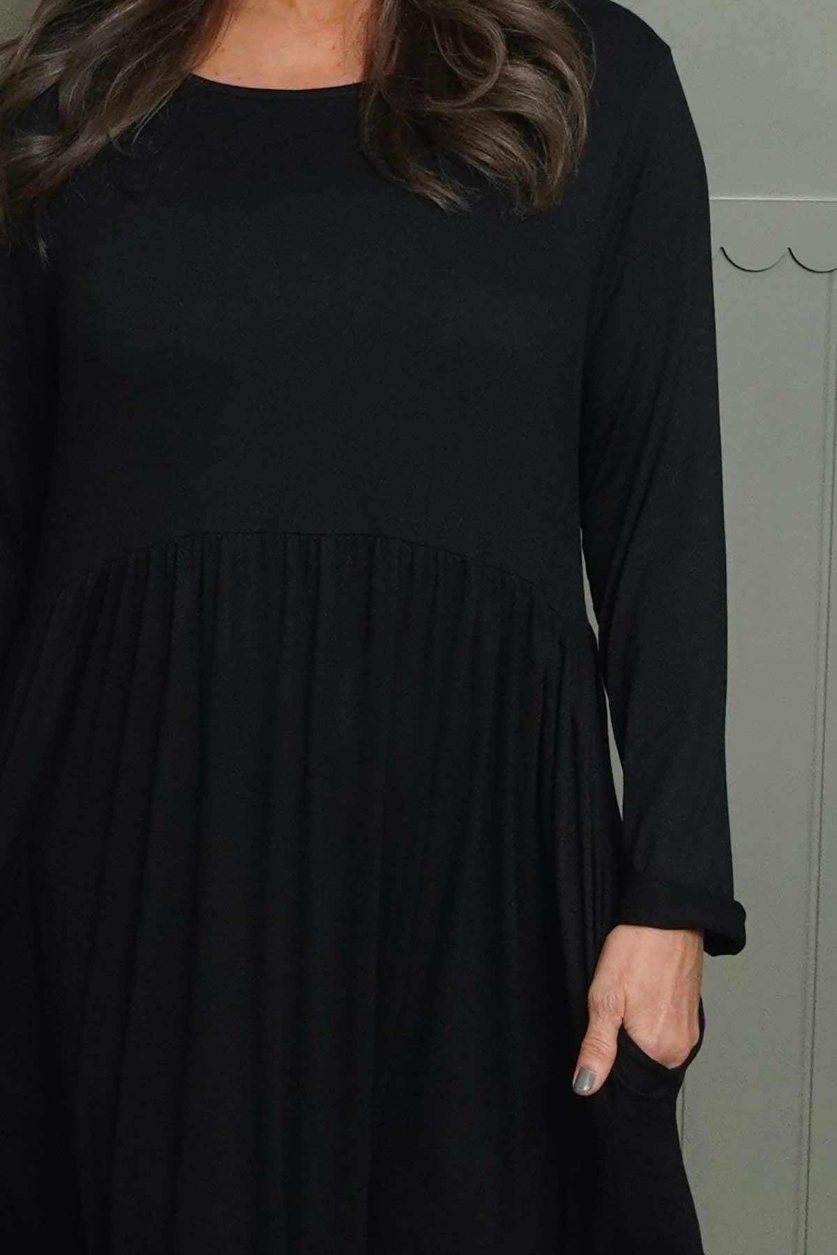 Kylie Long Sleeve Dress Black