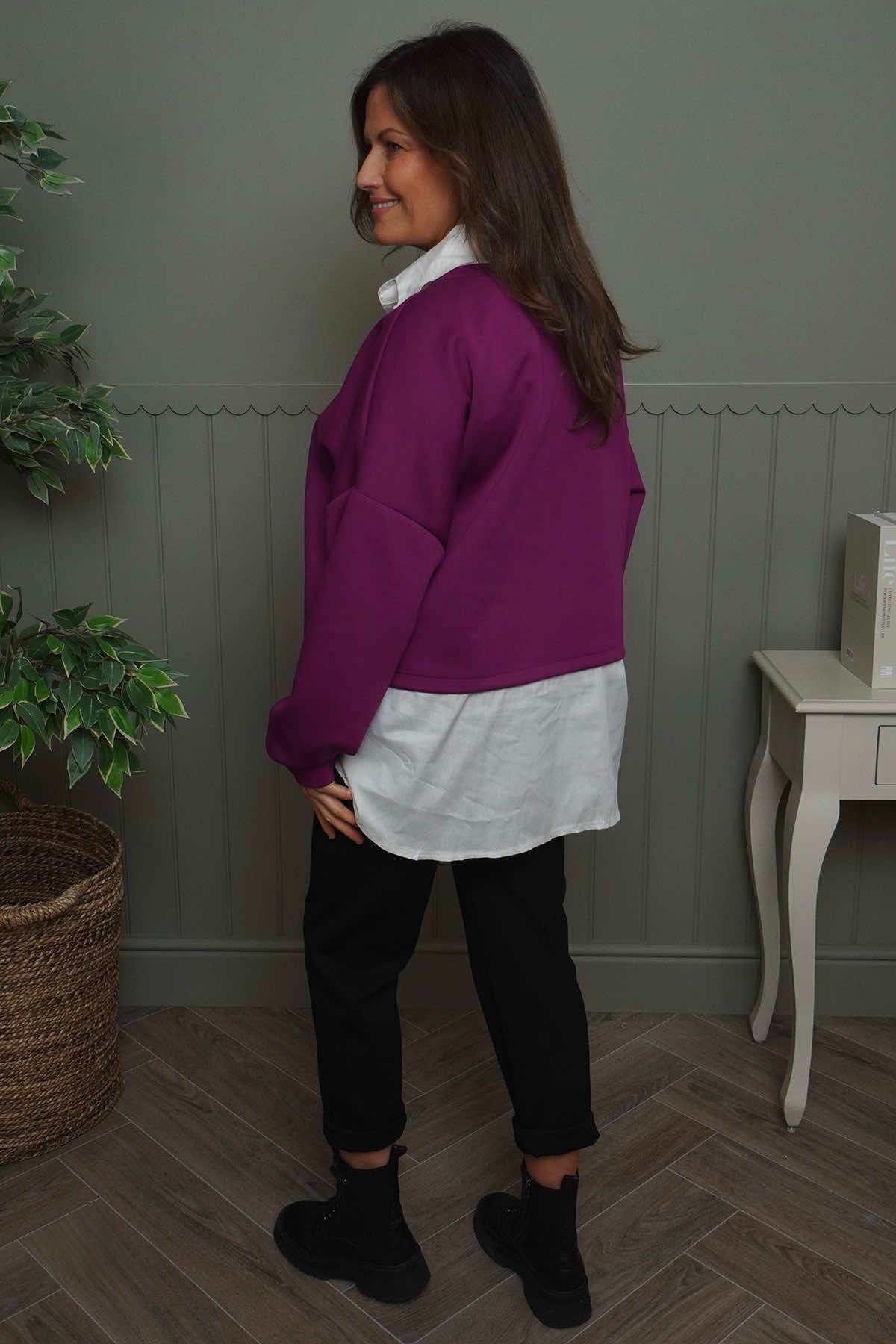 Leilani Collared Top Berry