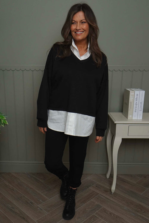 Leilani Collared Top Black - Image 1