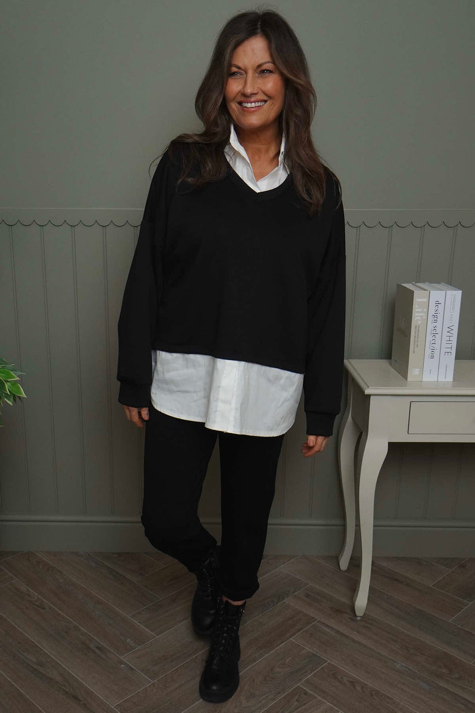 Leilani Collared Top Black