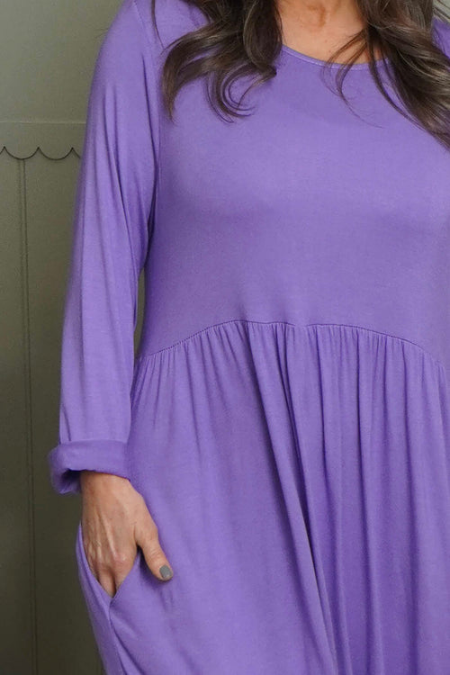 Kylie Long Sleeve Dress Lilac - Image 3
