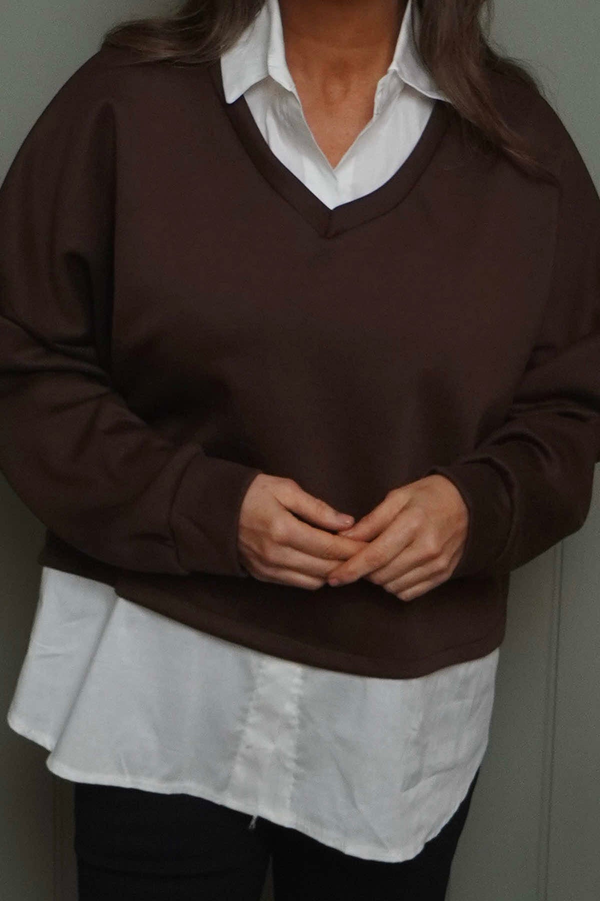 Leilani Collared Top Cocoa