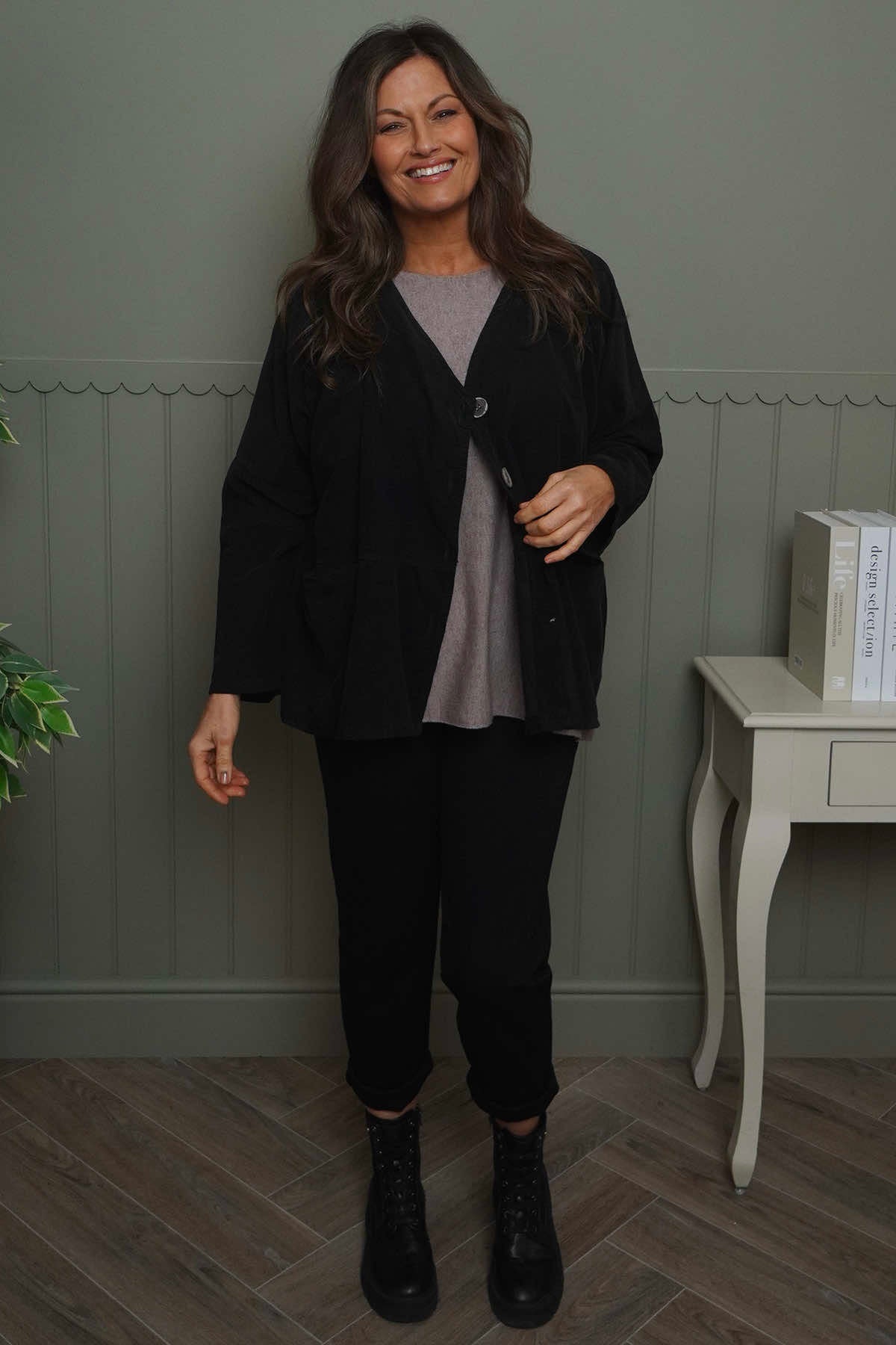 Kristen Needlecord Jacket Black