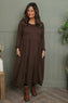 Kylie Long Sleeve Dress Cocoa