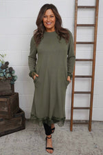 Merinda Lace Detail Dress Khaki Khaki - Merinda Lace Detail Dress Khaki