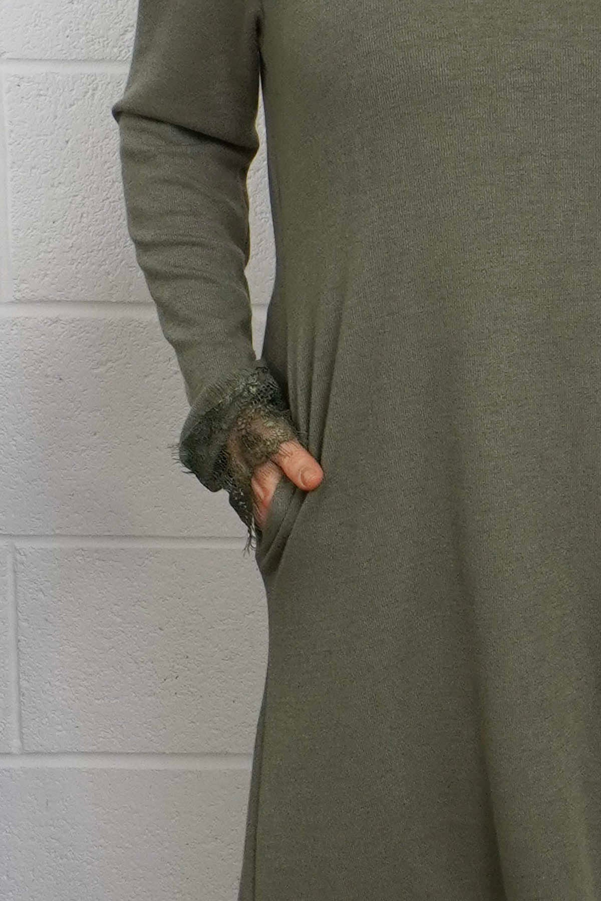 Merinda Lace Detail Dress Khaki