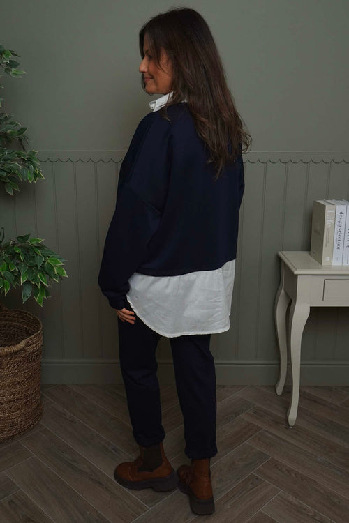 Leilani Collared Top Navy - Image 4