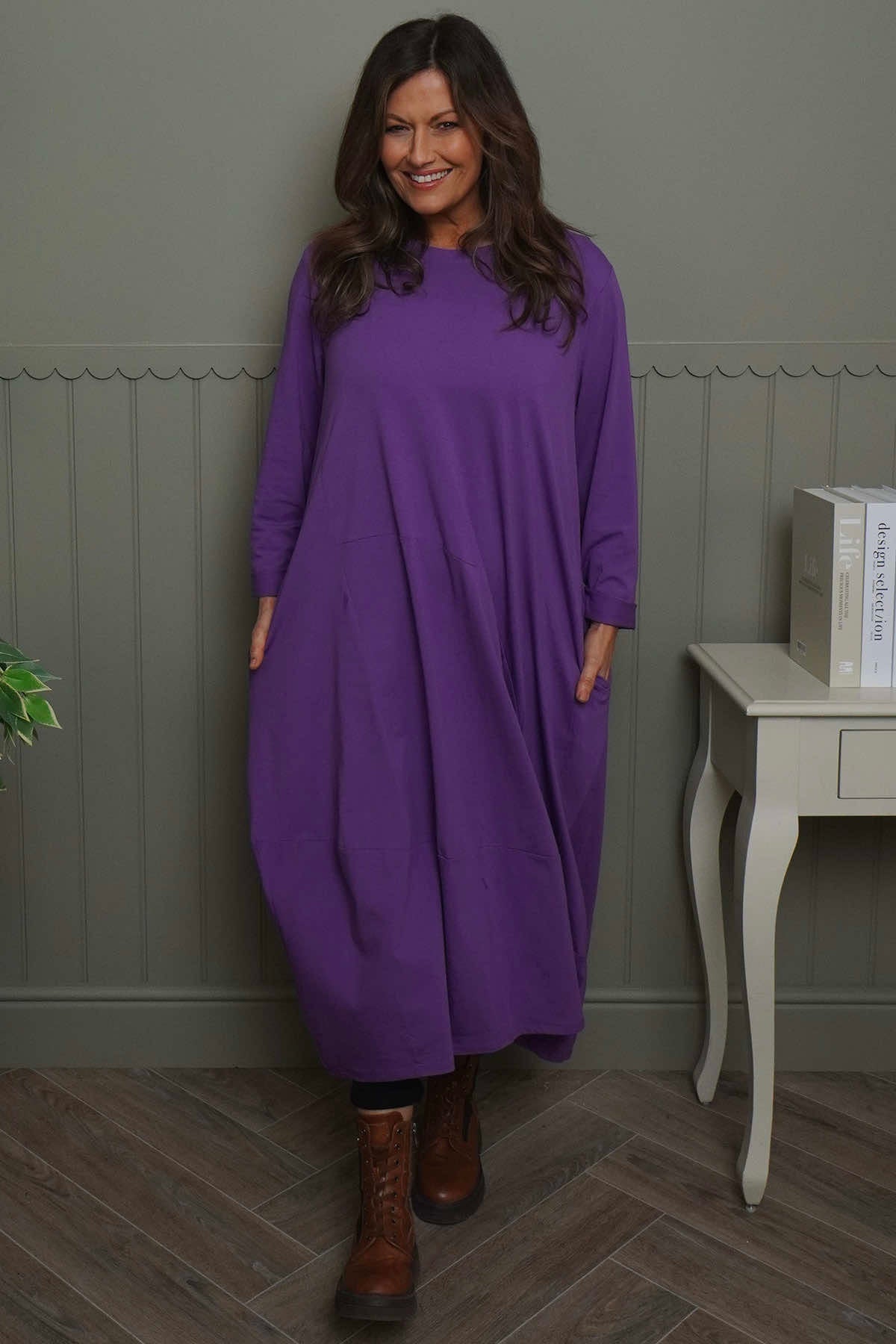 Edie Cotton Dress Purple