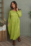 Kylie Long Sleeve Dress Lime