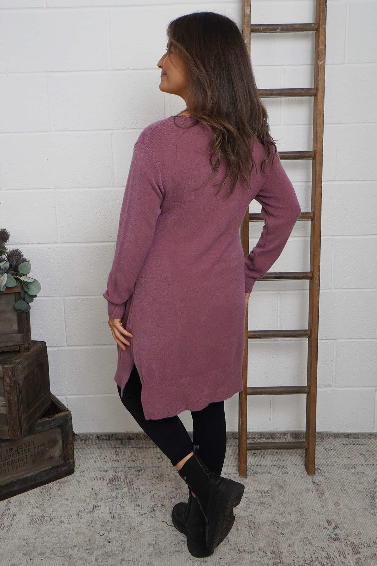 Elisa Pocket Knitted Tunic Grape