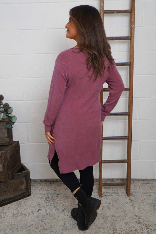 Elisa Pocket Knitted Tunic Grape - Image 4