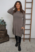 Elisa Pocket Knitted Tunic Mocha Mocha - Elisa Pocket Knitted Tunic Mocha