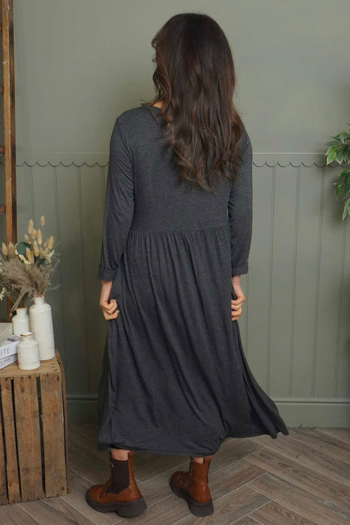 Kylie Long Sleeve Dress Marl Charcoal - Image 4