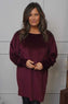 Zannah Button Back Tunic Wine