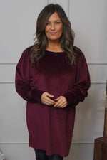 Zannah Button Back Tunic Wine Wine - Zannah Button Back Tunic Wine