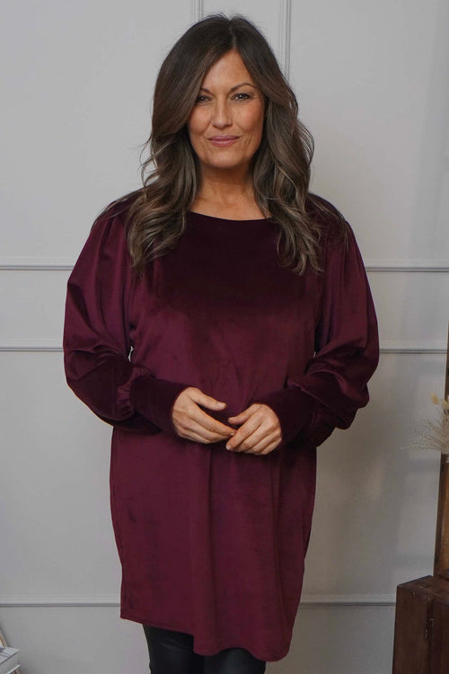 Zannah Button Back Tunic Wine