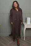 Clarissa V-Neck Cotton Dress Cocoa