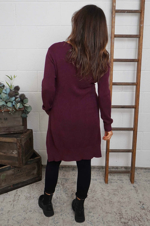 Elisa Pocket Knitted Tunic Burgundy - Image 4