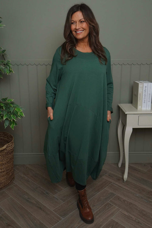 Edie Cotton Dress Green - Image 1