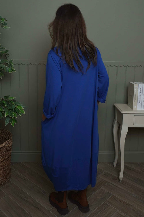 Edie Cotton Dress Cobalt - Image 4