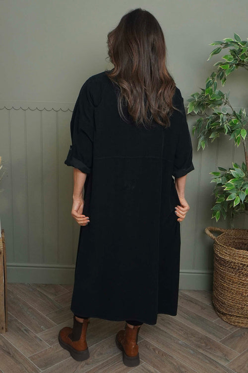 Lecia Needlecord Shirt Dress Black - Image 4