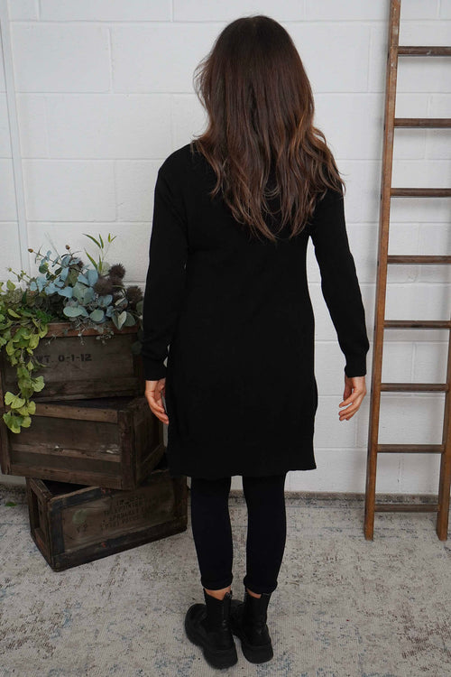 Elisa Pocket Knitted Tunic Black - Image 4