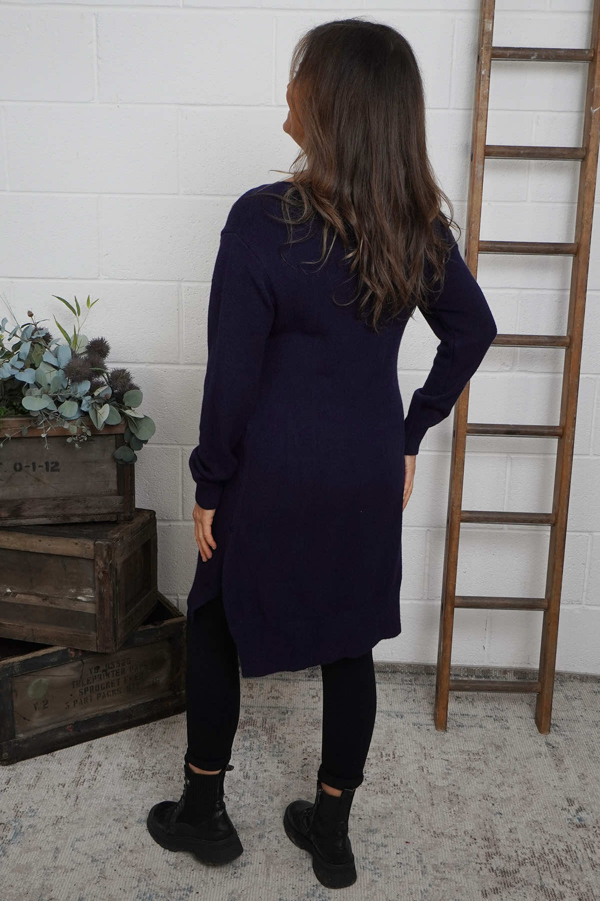 Elisa Pocket Knitted Tunic Navy
