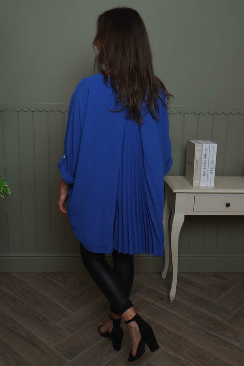 Mairi Pleat Back Top Cobalt - Image 4