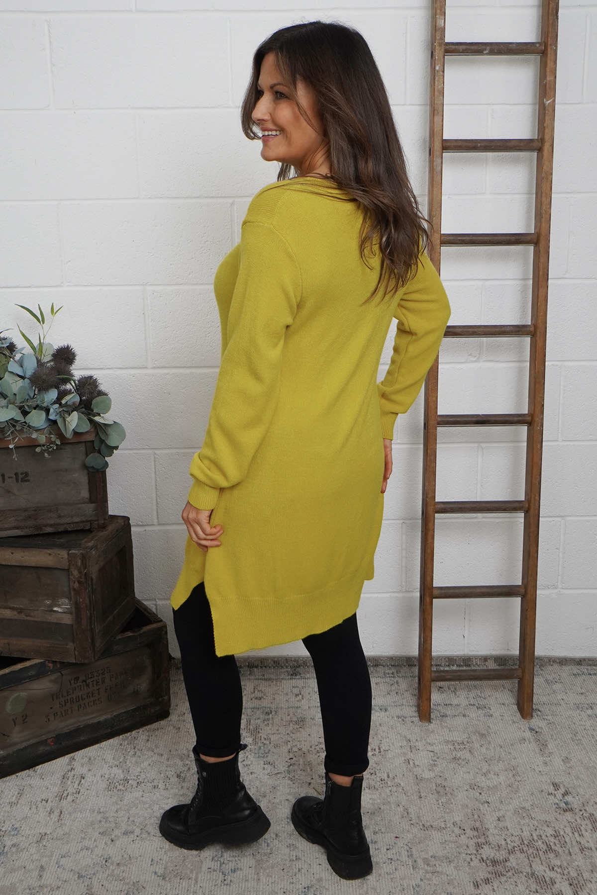 Elisa Pocket Knitted Tunic Yellow