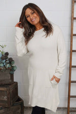 Elisa Pocket Knitted Tunic Stone Stone - Elisa Pocket Knitted Tunic Stone