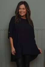 Mairi Pleat Back Top Black Black - Mairi Pleat Back Top Black