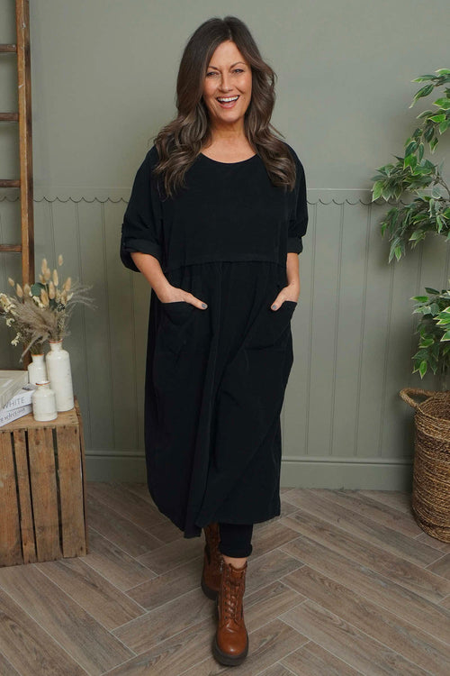 Etta Needlecord Dress Black - Image 1