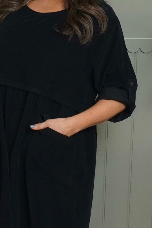 Etta Needlecord Dress Black - Image 3