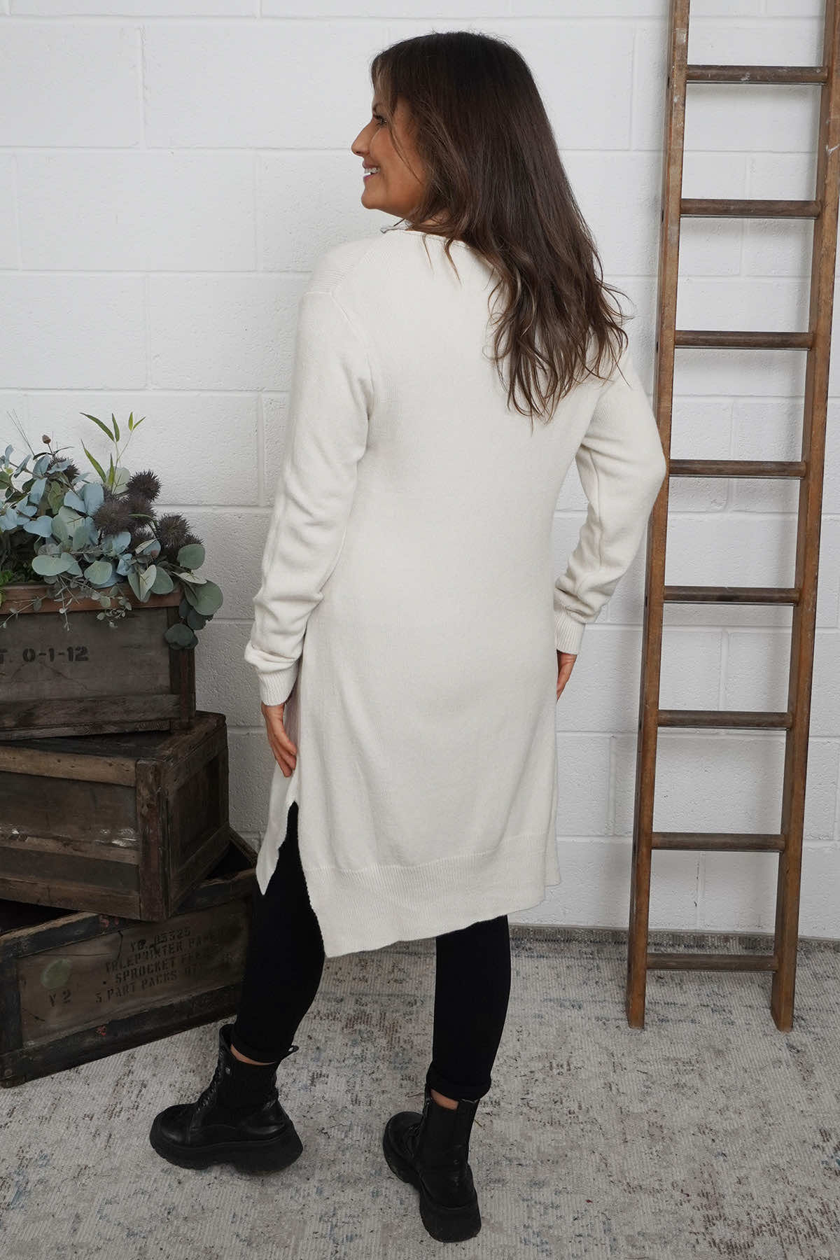 Elisa Pocket Knitted Tunic Stone