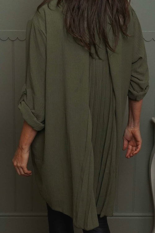 Mairi Pleat Back Top Khaki - Image 3