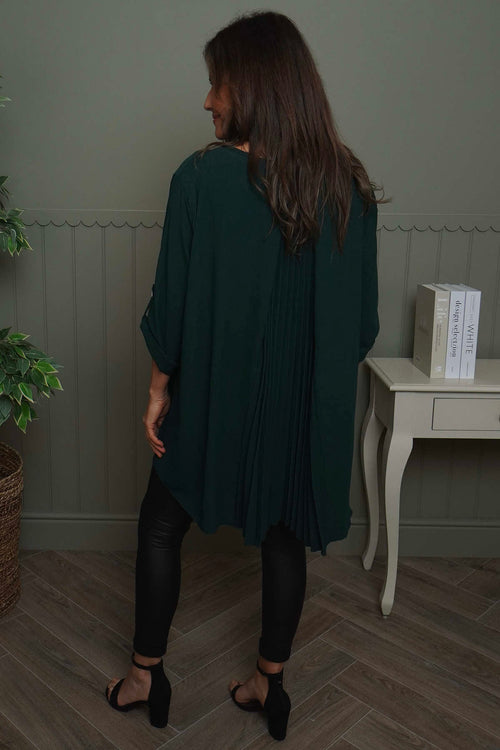 Mairi Pleat Back Top Bottle Green - Image 4