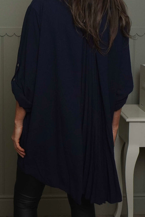Mairi Pleat Back Top Navy - Image 3